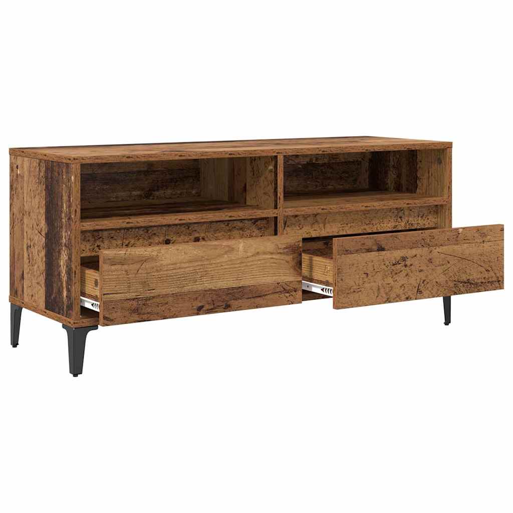 TV-Schränk Altholz 100 x 34,5 x 44,5 cm Verbundholz und Eisen