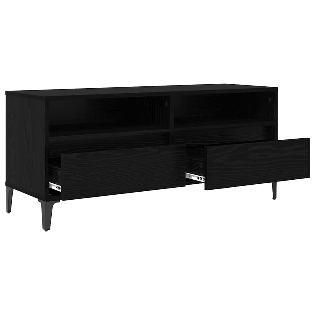 TV-Schränk Schwarz Eichen-Optik 100 x 34,5 x 44,5 cm