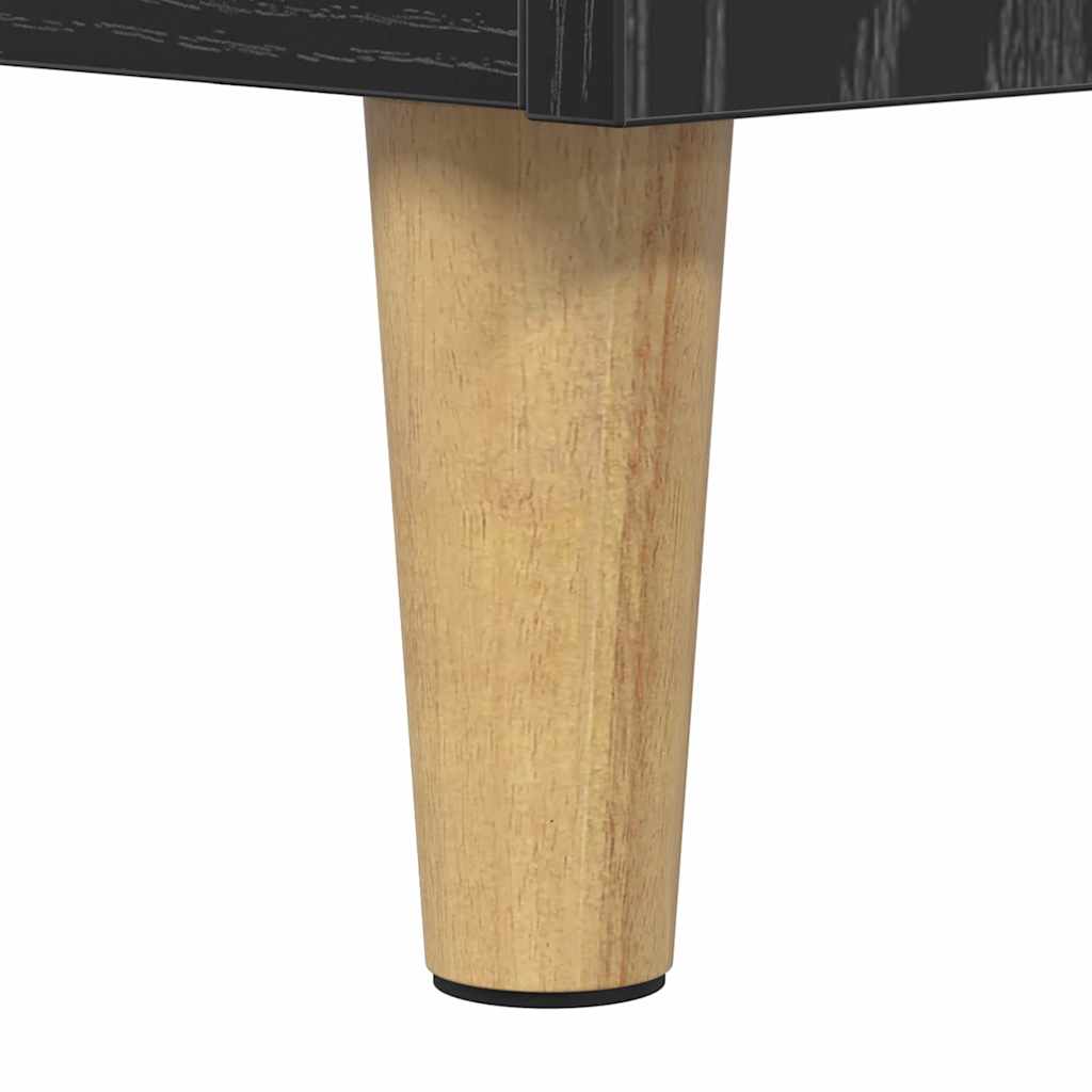 Schallplattenschrank Schwarz Eichen-Optik 121 x 38 x 48 cm