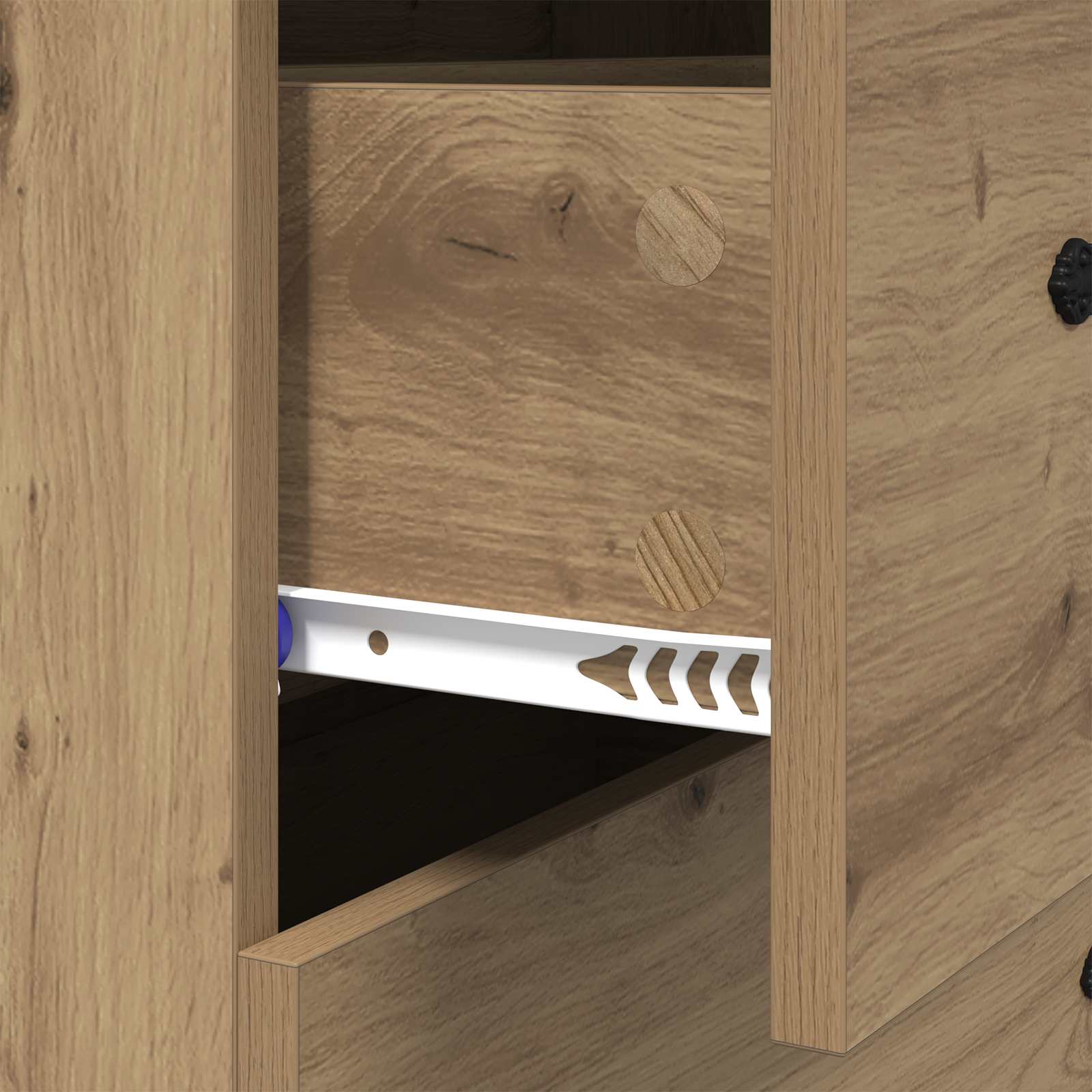 Sideboard Artisan-Eiche 69,5 x 34 x 90 cm Verbundholz und Eisen