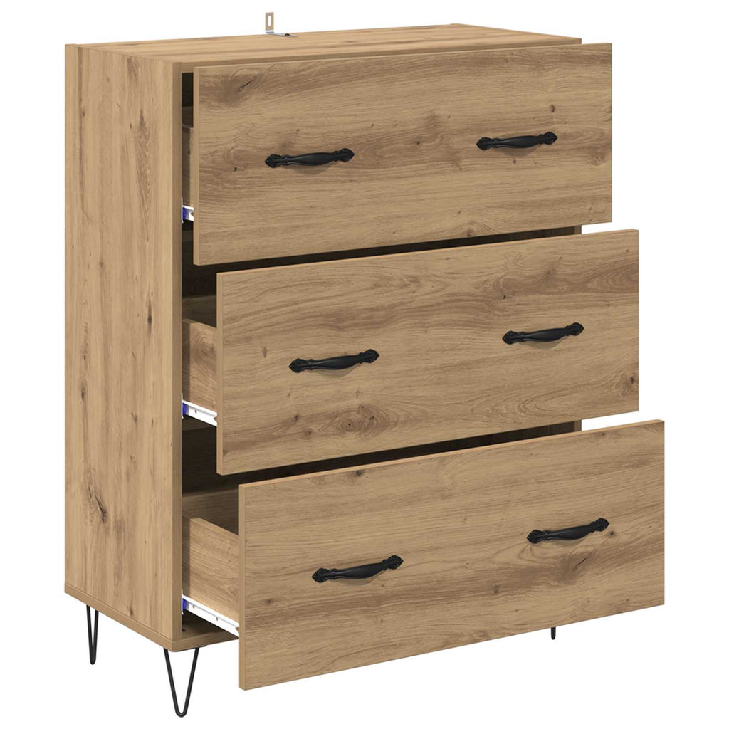Sideboard Artisan-Eiche 69,5 x 34 x 90 cm Verbundholz und Eisen