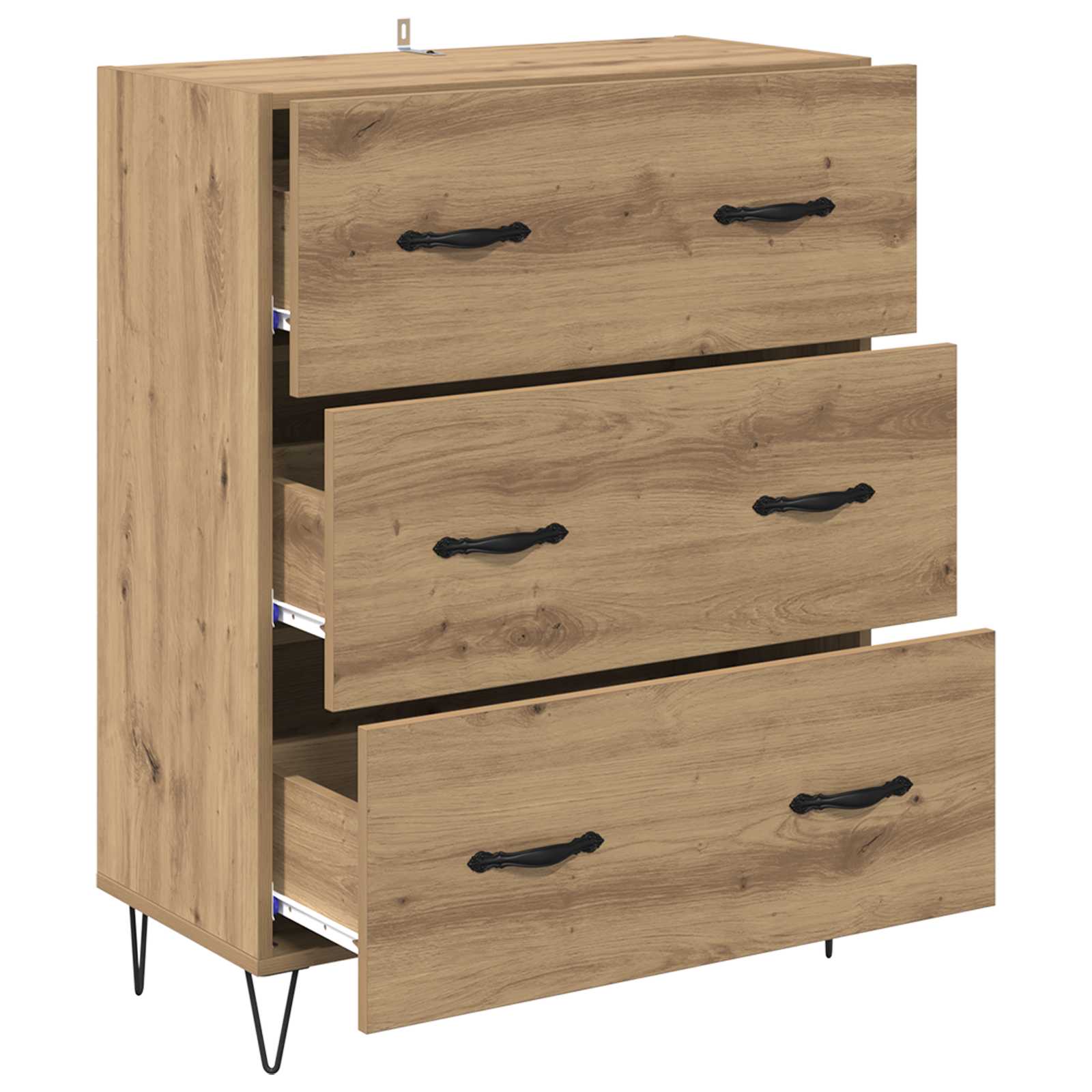 Sideboard Artisan-Eiche 69,5 x 34 x 90 cm Verbundholz und Eisen