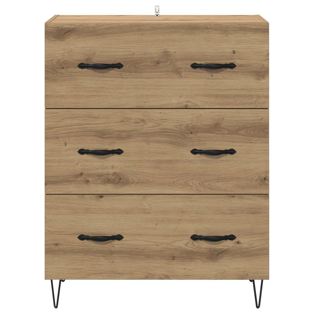 Sideboard Artisan-Eiche 69,5 x 34 x 90 cm Verbundholz und Eisen