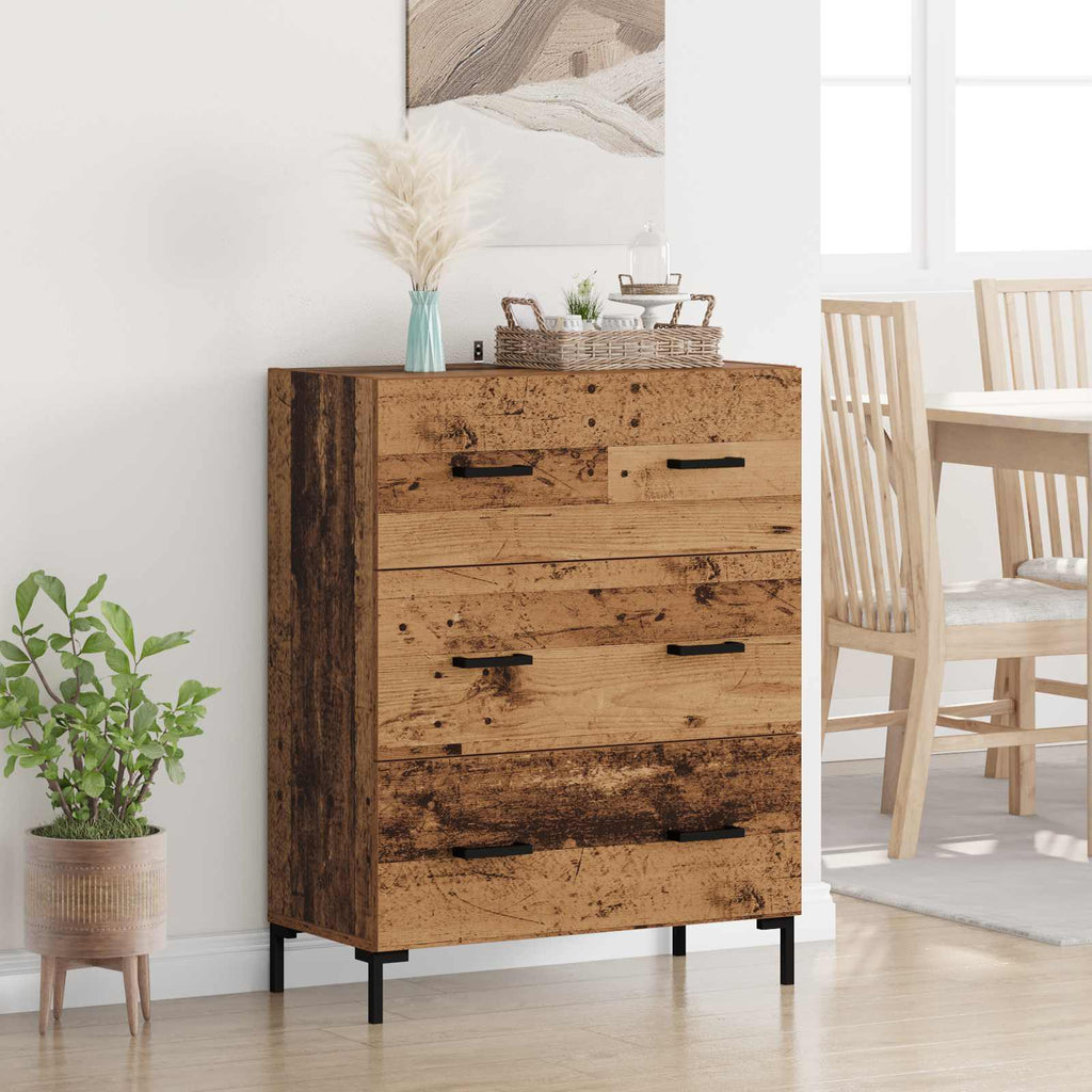 Sideboard Altholz 69,5 x 34 x 90 cm Verbundholz und Eisen