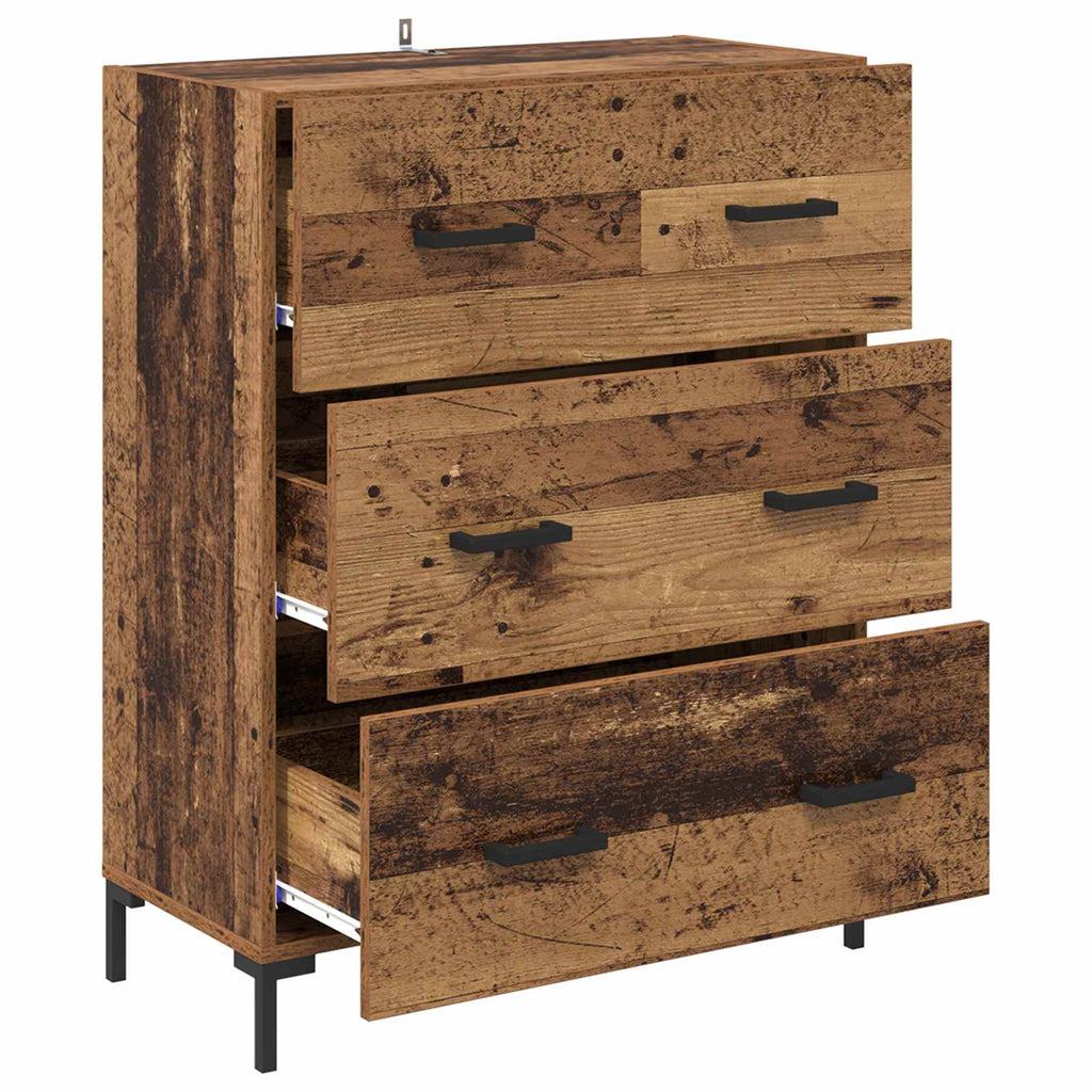 Sideboard Altholz 69,5 x 34 x 90 cm Verbundholz und Eisen