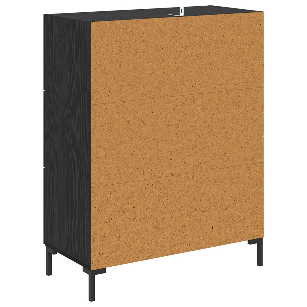 Sideboard mit Schubladen Schwarz Eichen-Optik 69,5 x 34 x 90 cm