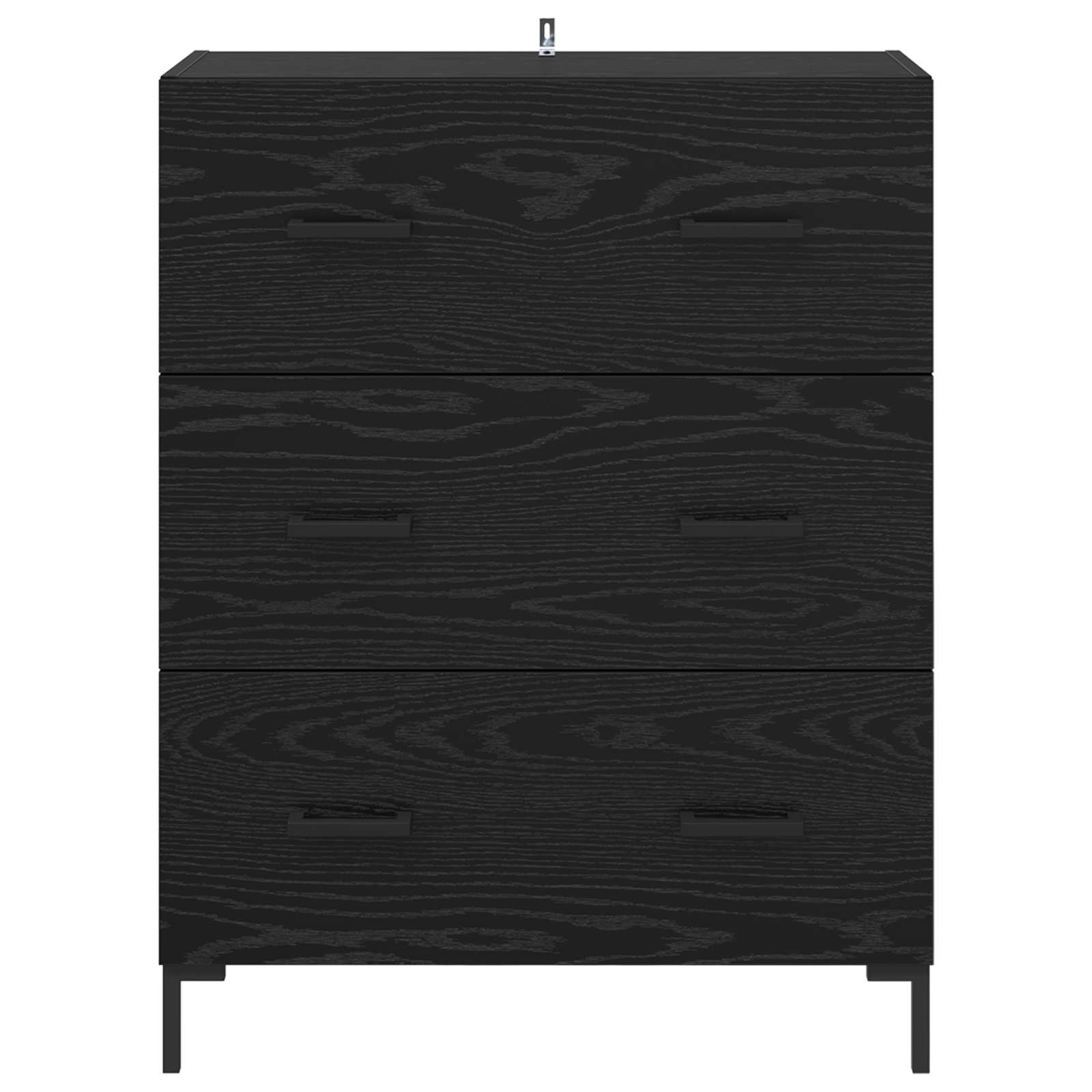 Sideboard mit Schubladen Schwarz Eichen-Optik 69,5 x 34 x 90 cm