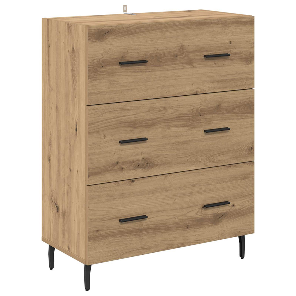 Sideboard Artisan-Eiche 69,5 x 34 x 90 cm Verbundholz und Eisen