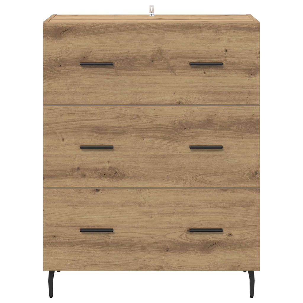 Sideboard Artisan-Eiche 69,5 x 34 x 90 cm Verbundholz und Eisen