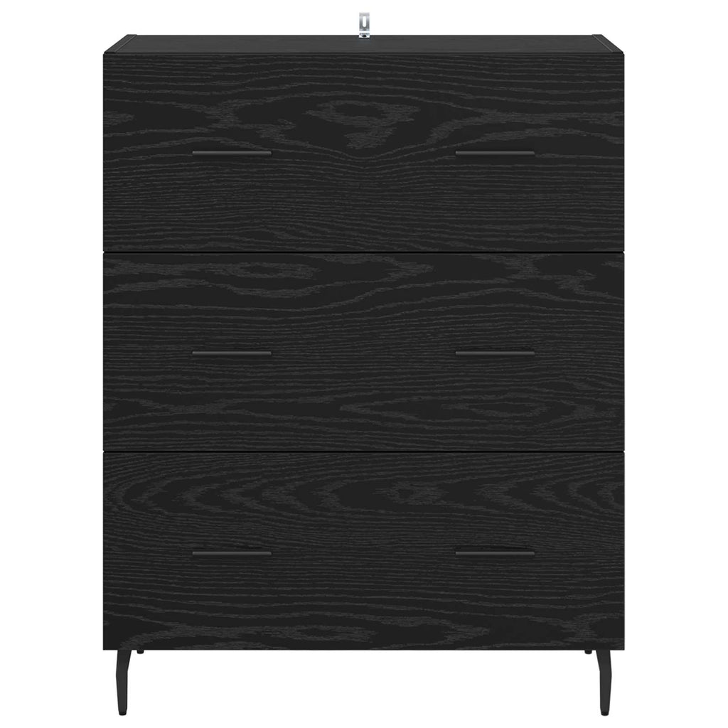Sideboard mit Schubladen Schwarz Eichen-Optik 69,5 x 34 x 90 cm