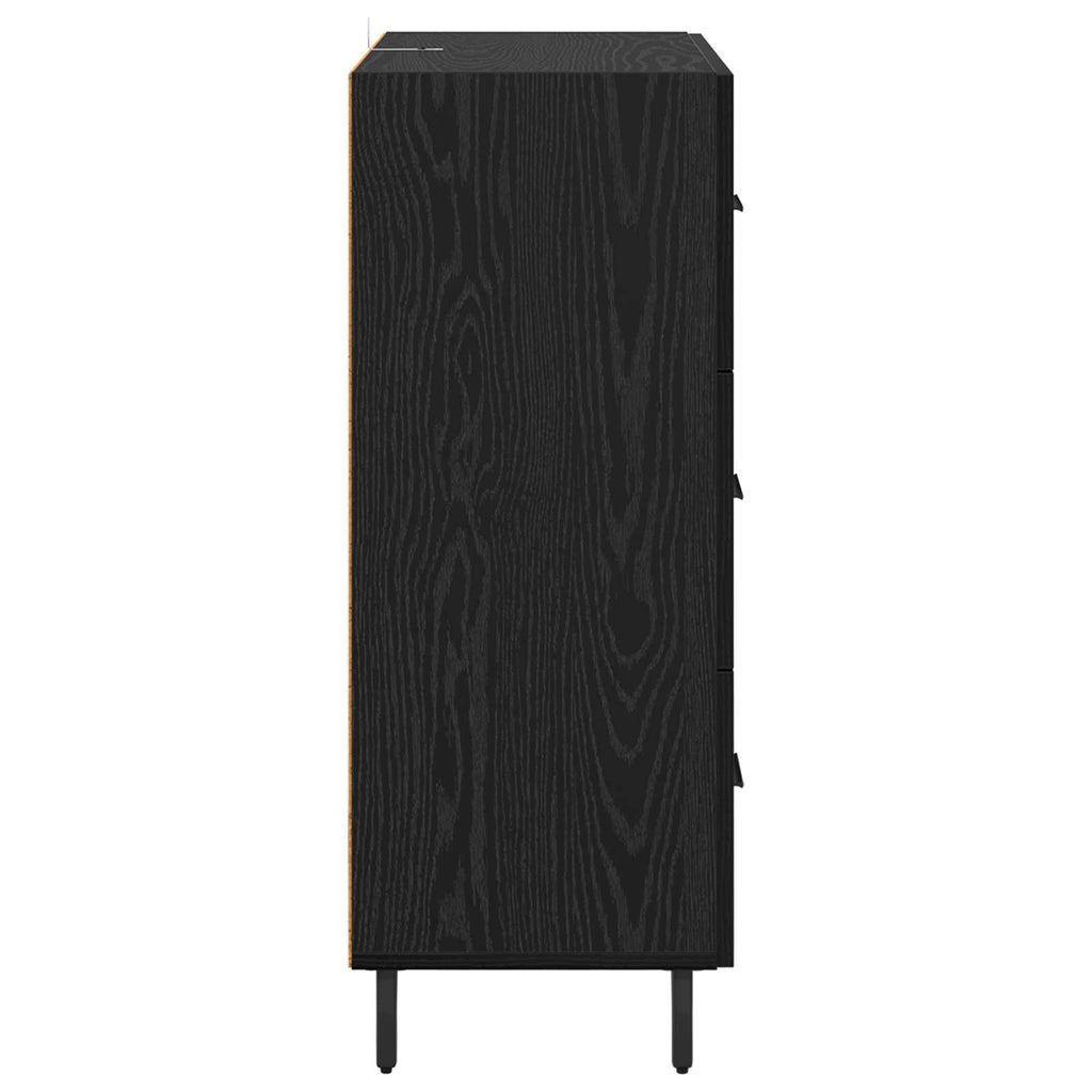 Sideboard mit Schubladen Schwarz Eichen-Optik 69,5 x 34 x 90 cm