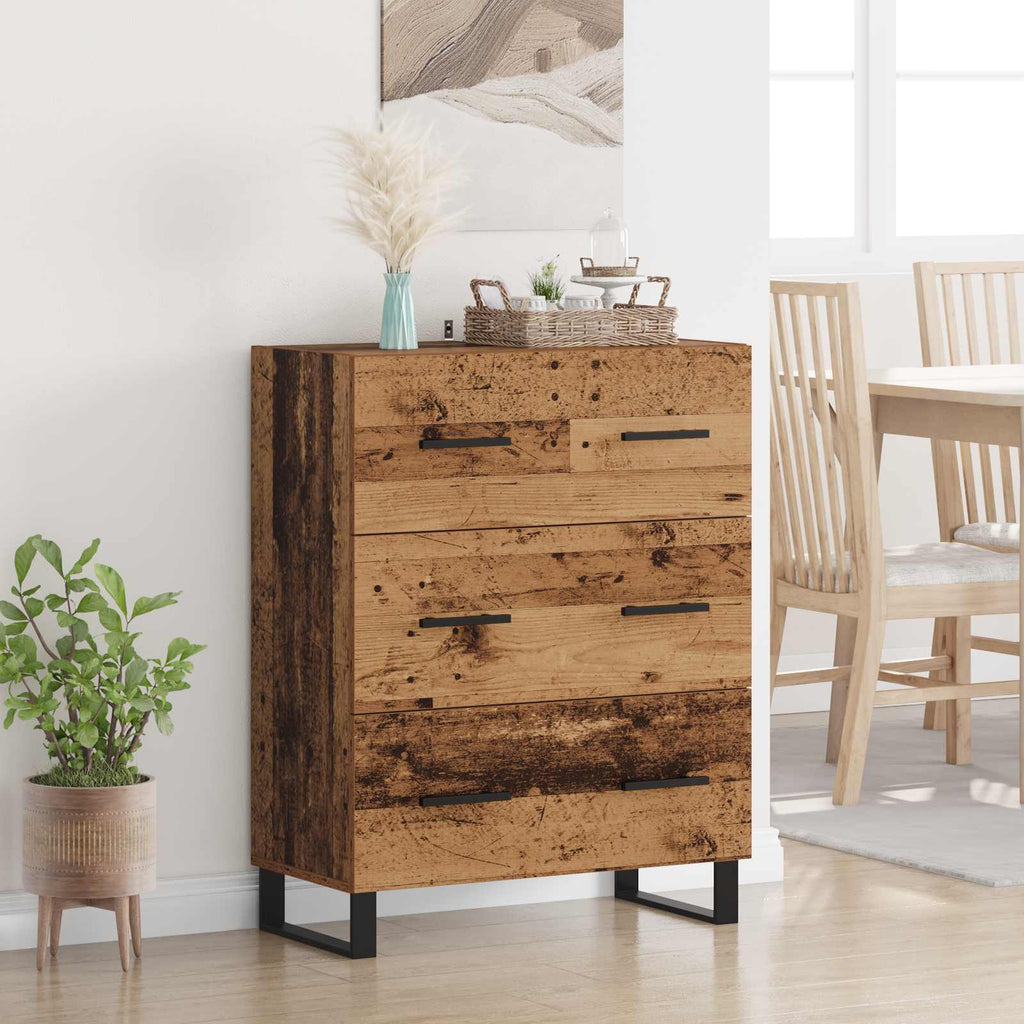 Sideboard Altholz 69,5 x 34 x 90 cm Verbundholz und Eisen