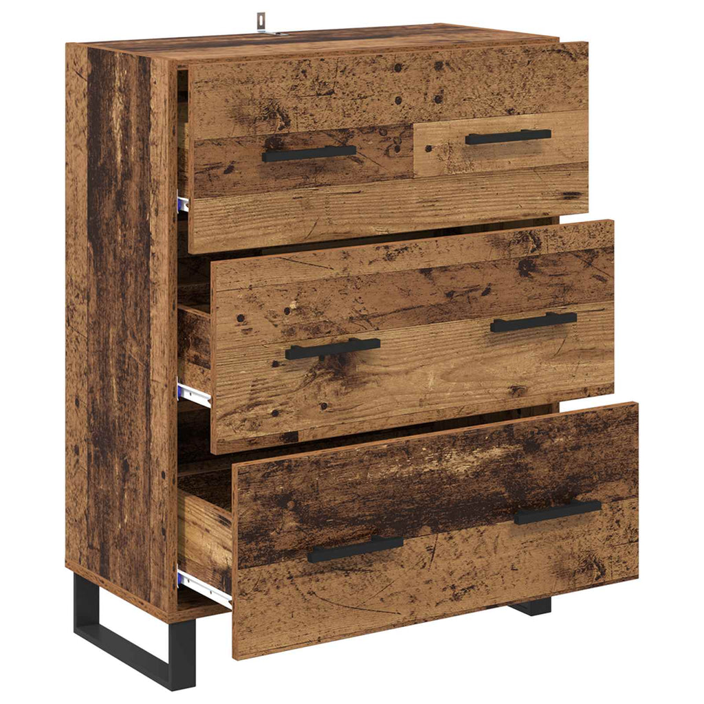 Sideboard Altholz 69,5 x 34 x 90 cm Verbundholz und Eisen