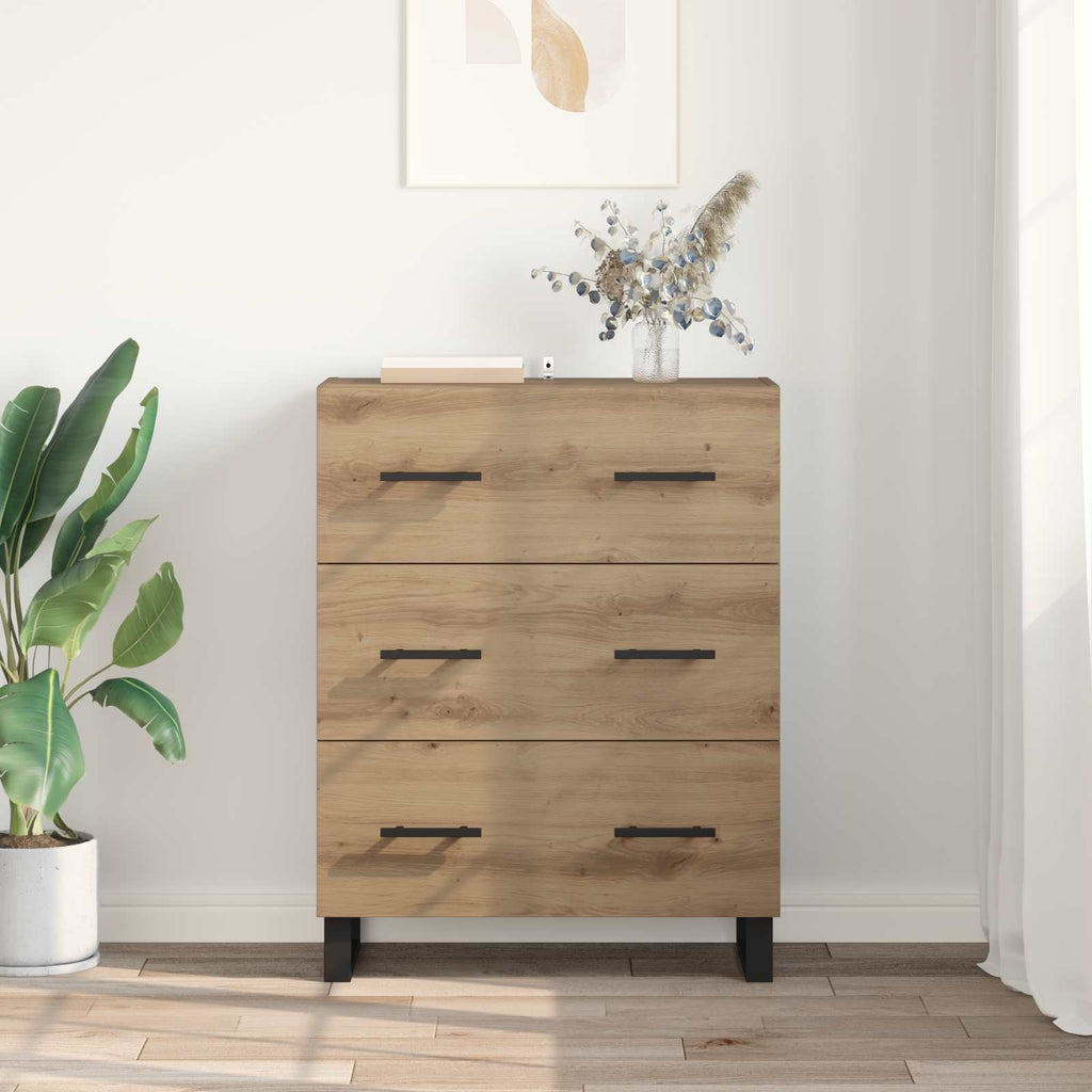 Sideboard Artisan-Eiche 69,5 x 34 x 90 cm Verbundholz und Eisen