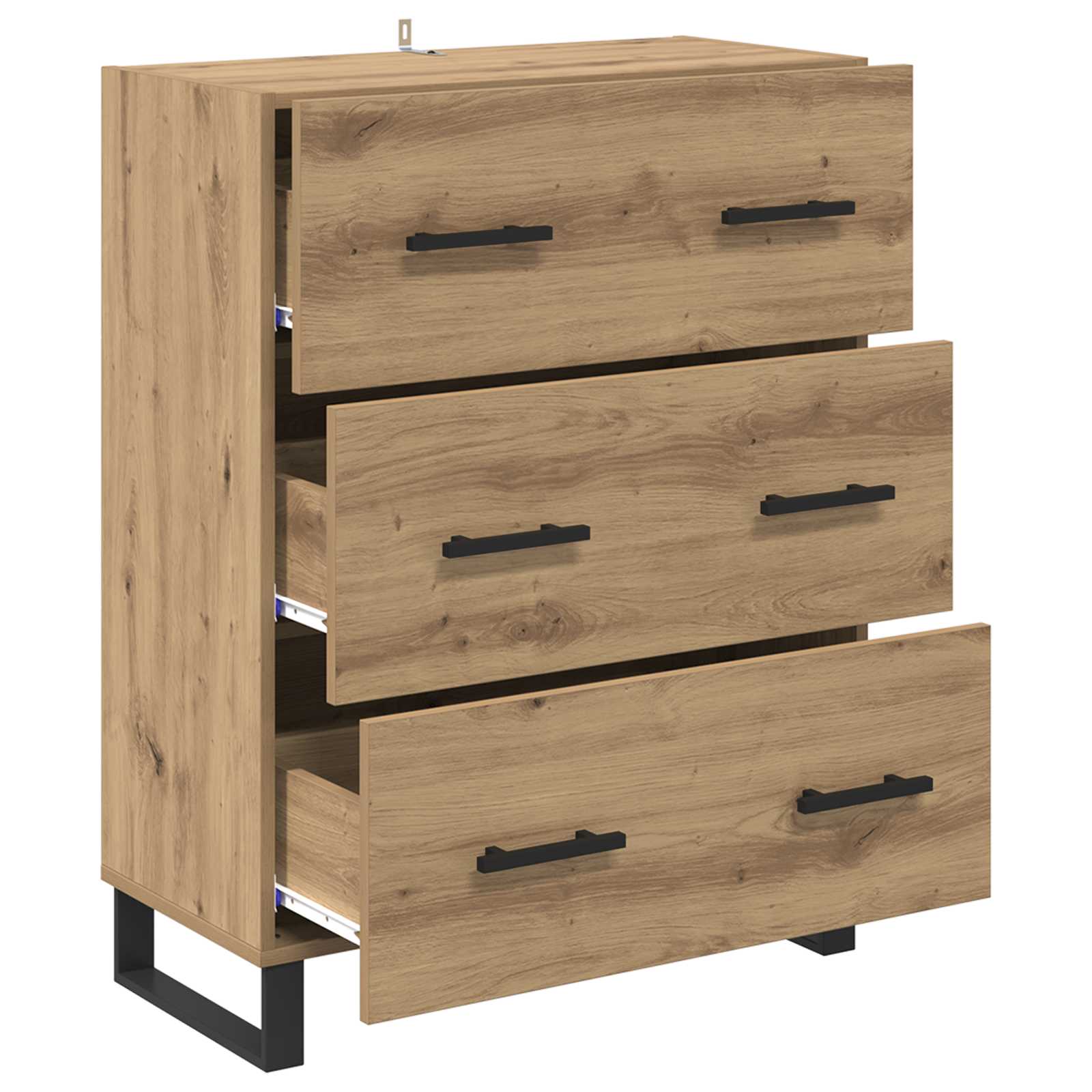 Sideboard Artisan-Eiche 69,5 x 34 x 90 cm Verbundholz und Eisen