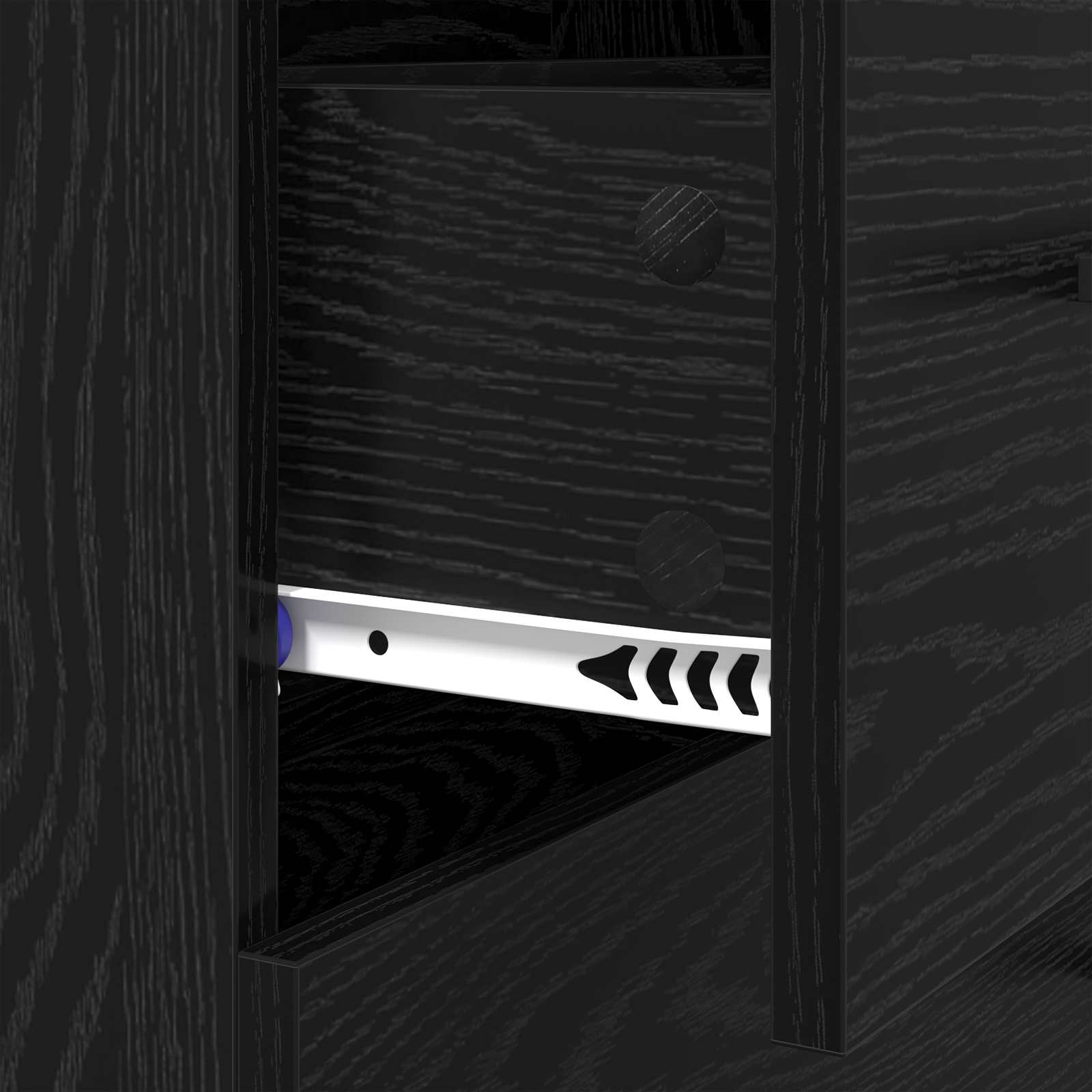 Sideboard mit Schubladen Schwarz Eichen-Optik 69,5 x 34 x 90 cm