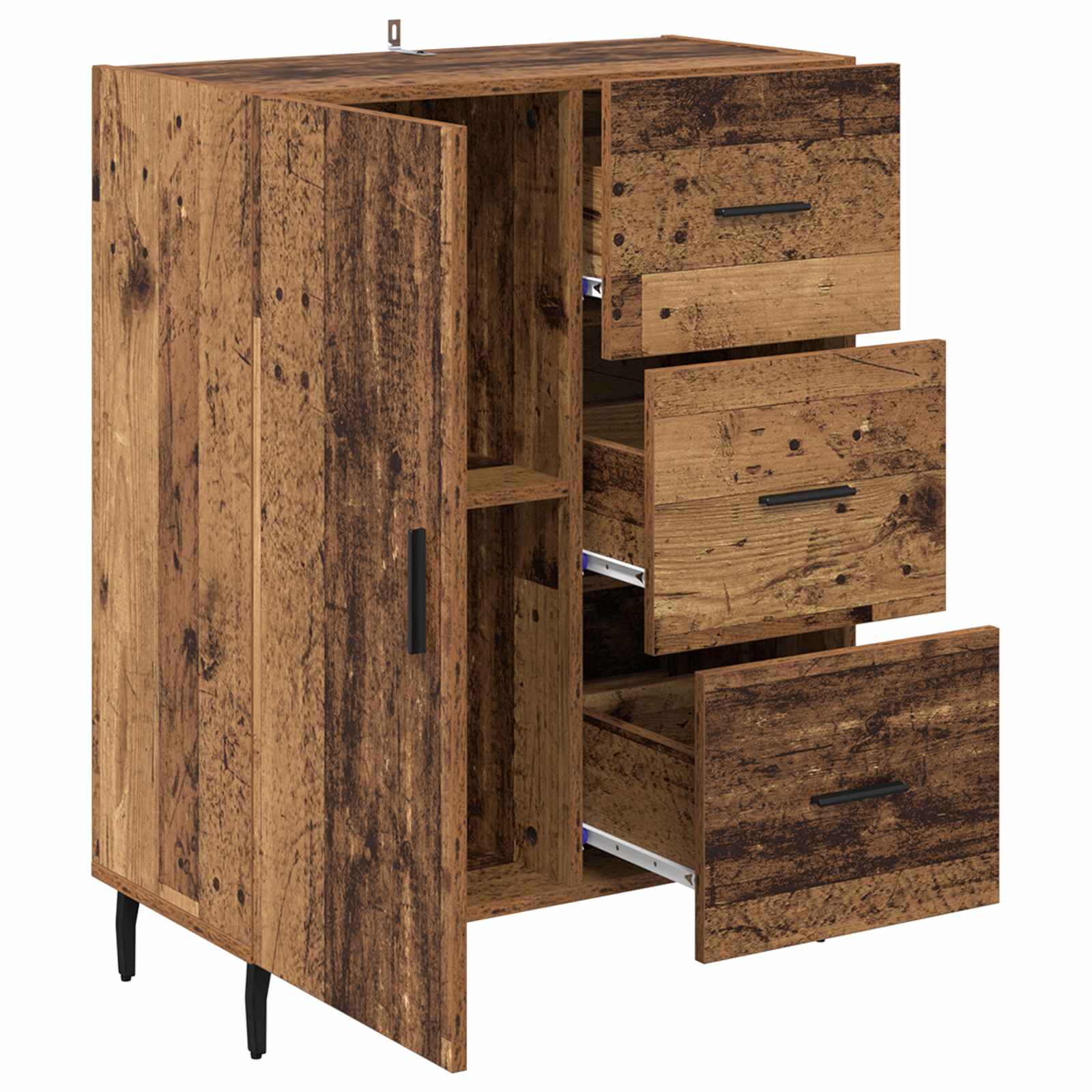 Sideboard Altholz 69,5 x 34 x 90 cm Verbundholz und Eisen