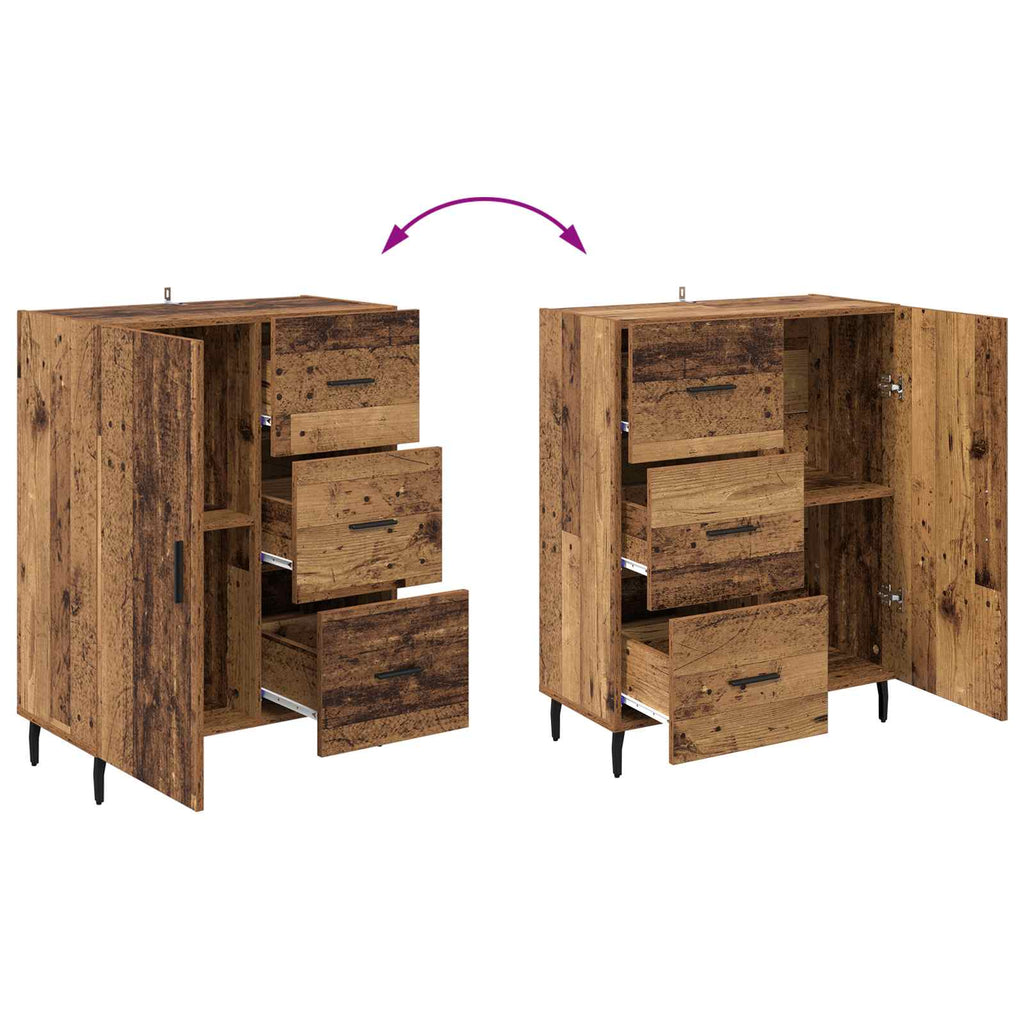 Sideboard Altholz 69,5 x 34 x 90 cm Verbundholz und Eisen