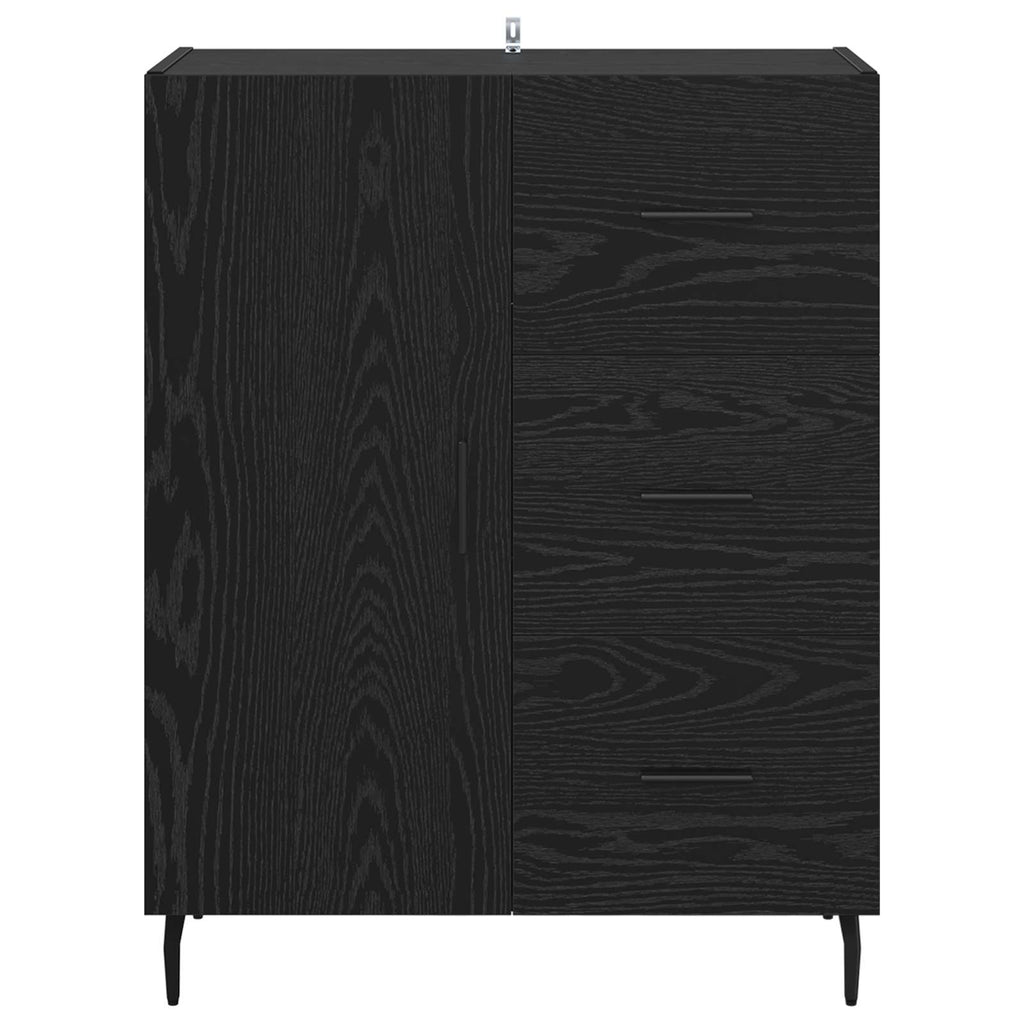 Sideboard mit Schubladen Schwarz Eichen-Optik 69,5 x 34 x 90 cm