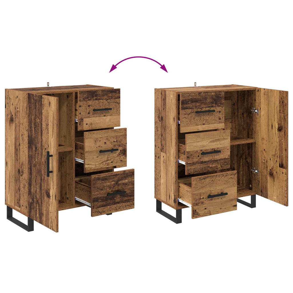 Sideboard Altholz 69,5 x 34 x 90 cm Verbundholz und Eisen