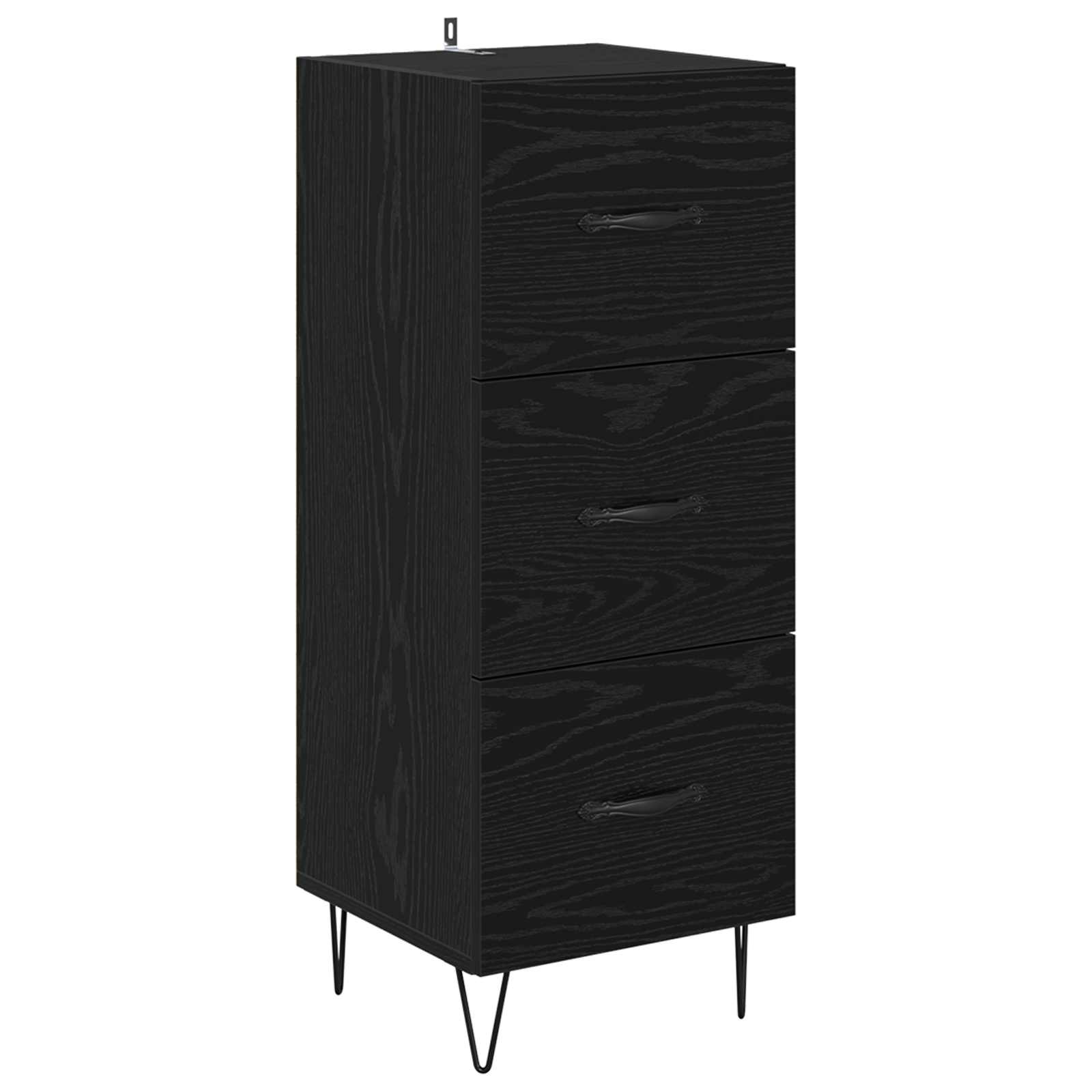 Sideboard Schwarz Eichen-Optik 34 x 34,5 x 90 cm Holzwerkstoff