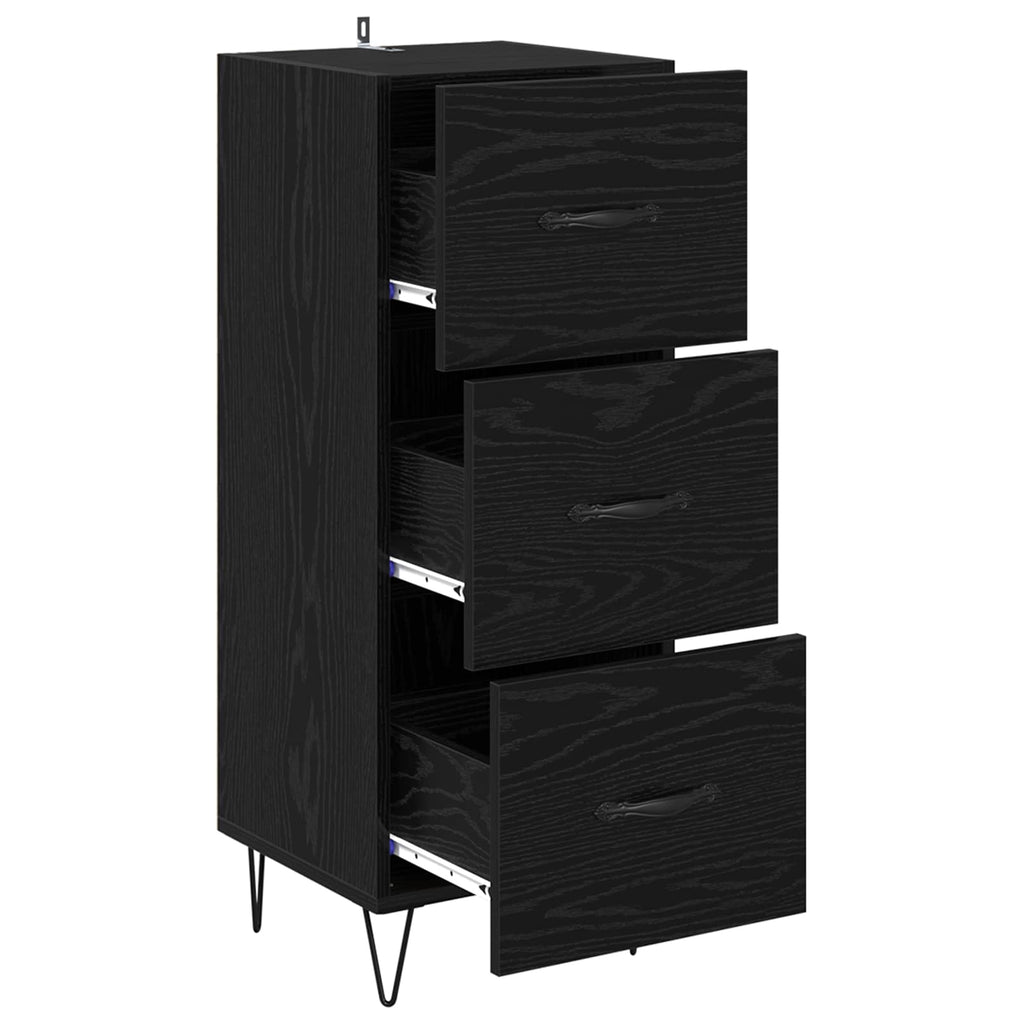 Sideboard Schwarz Eichen-Optik 34 x 34,5 x 90 cm Holzwerkstoff