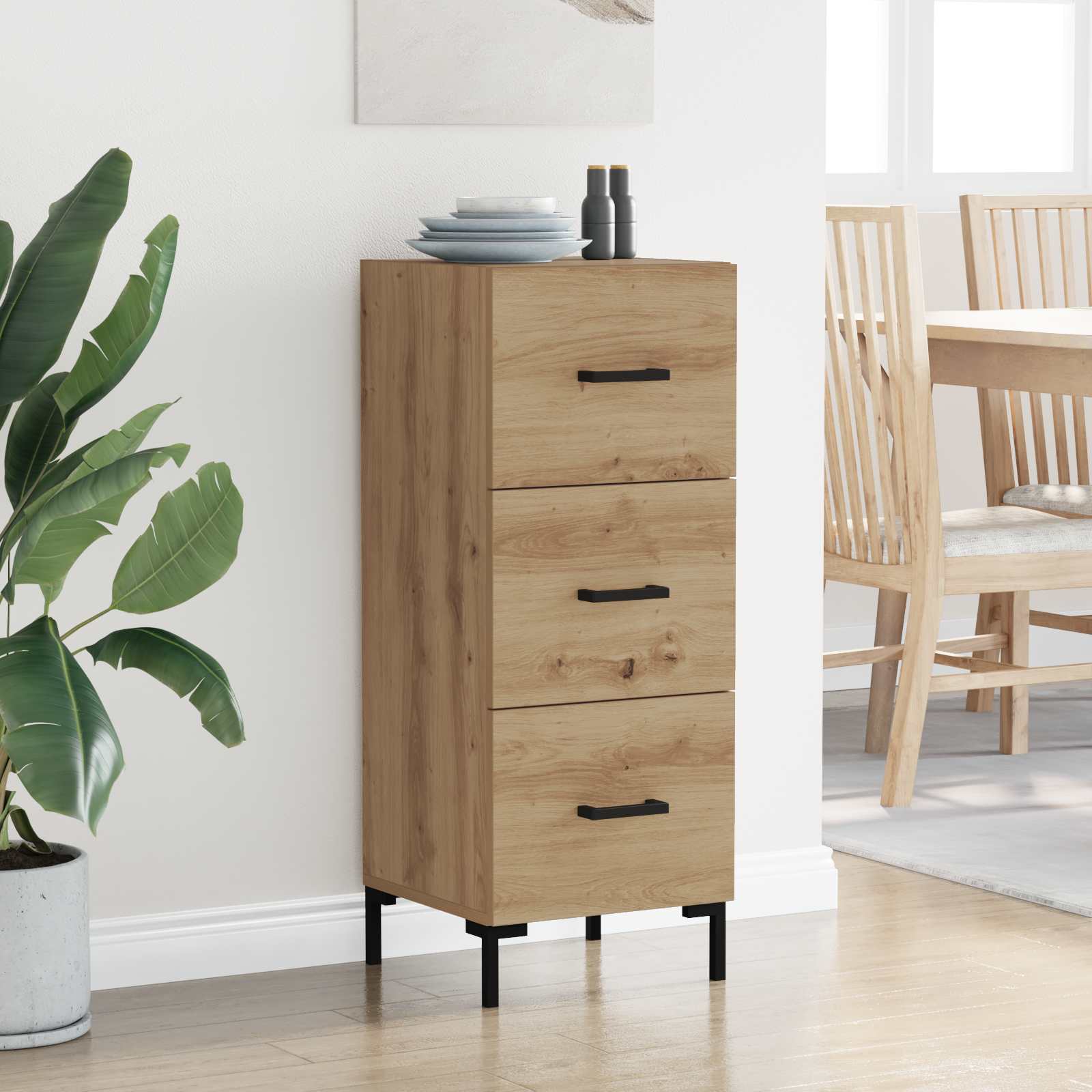 Sideboard Artisan-Eiche 34,5 x 34 x 90 cm Holzwerkstoff