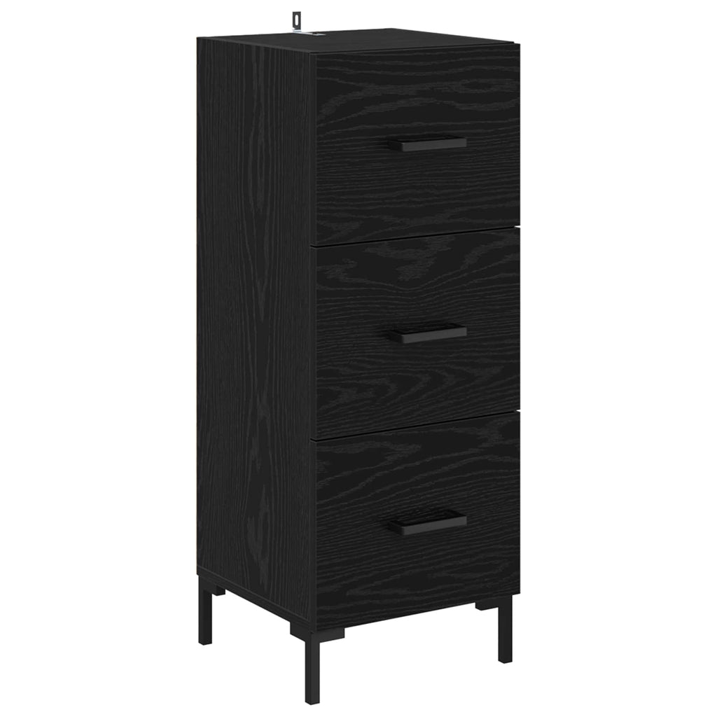 Sideboard Schwarz Eichen-Optik 34,5 x 34 x 90 cm Holzwerkstoff