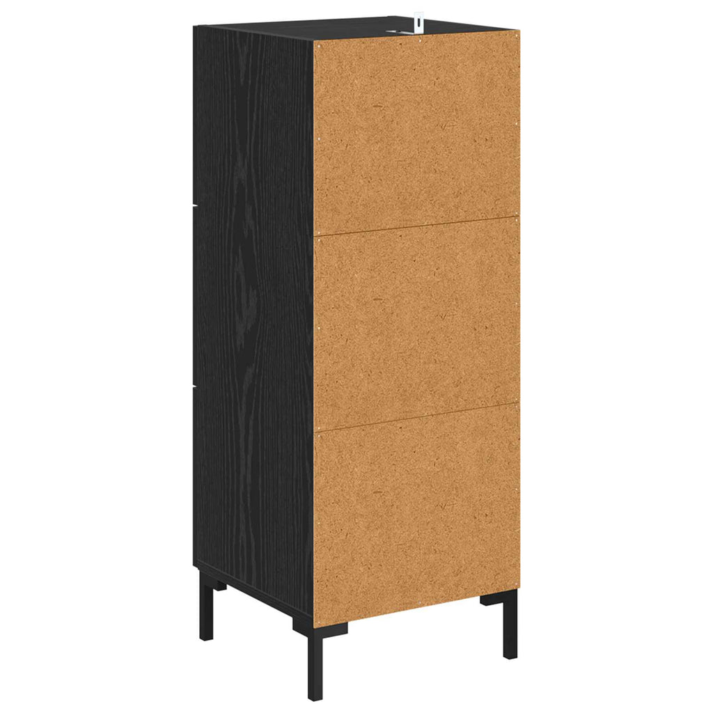 Sideboard Schwarz Eichen-Optik 34,5 x 34 x 90 cm Holzwerkstoff