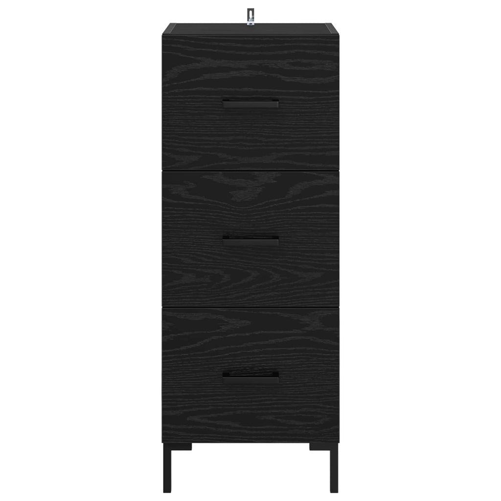 Sideboard Schwarz Eichen-Optik 34,5 x 34 x 90 cm Holzwerkstoff