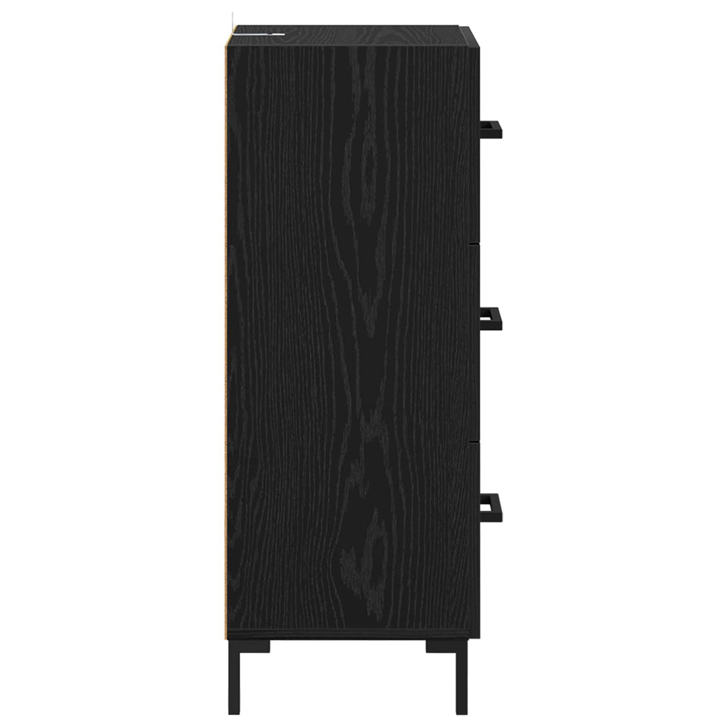 Sideboard Schwarz Eichen-Optik 34,5 x 34 x 90 cm Holzwerkstoff