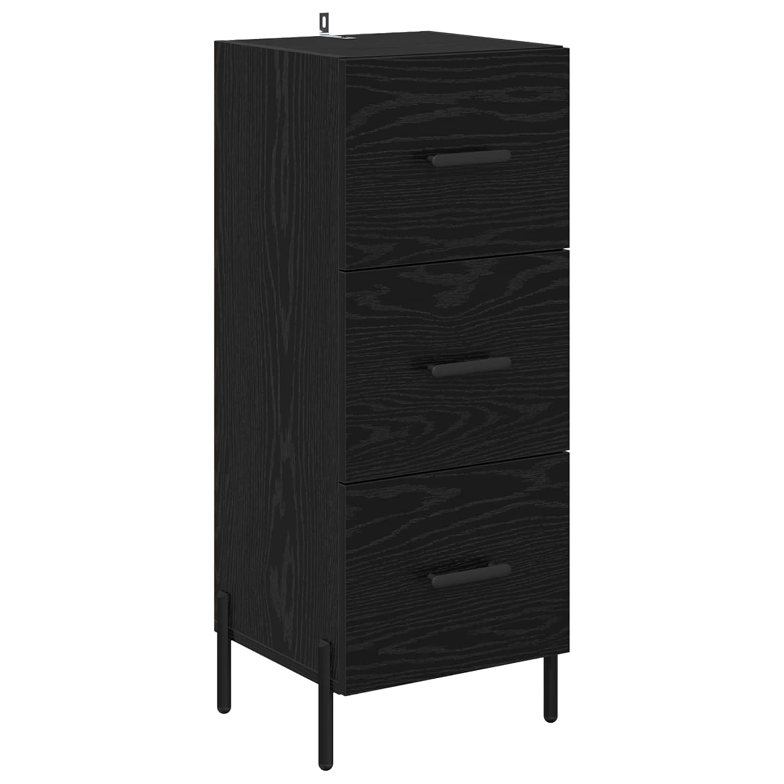 Sideboard Schwarz Eichen-Optik 34 x 34,5 x 90 cm Holzwerkstoff