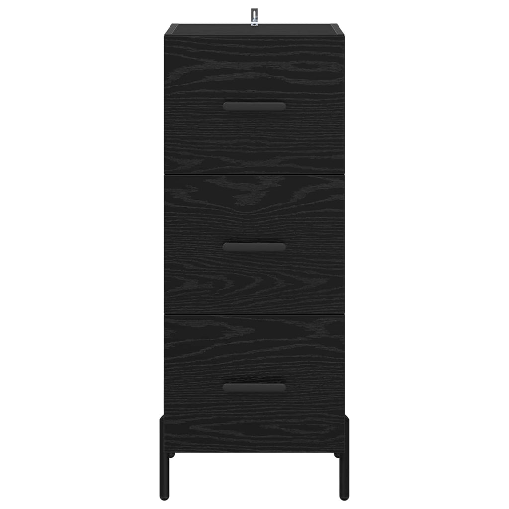 Sideboard Schwarz Eichen-Optik 34 x 34,5 x 90 cm Holzwerkstoff
