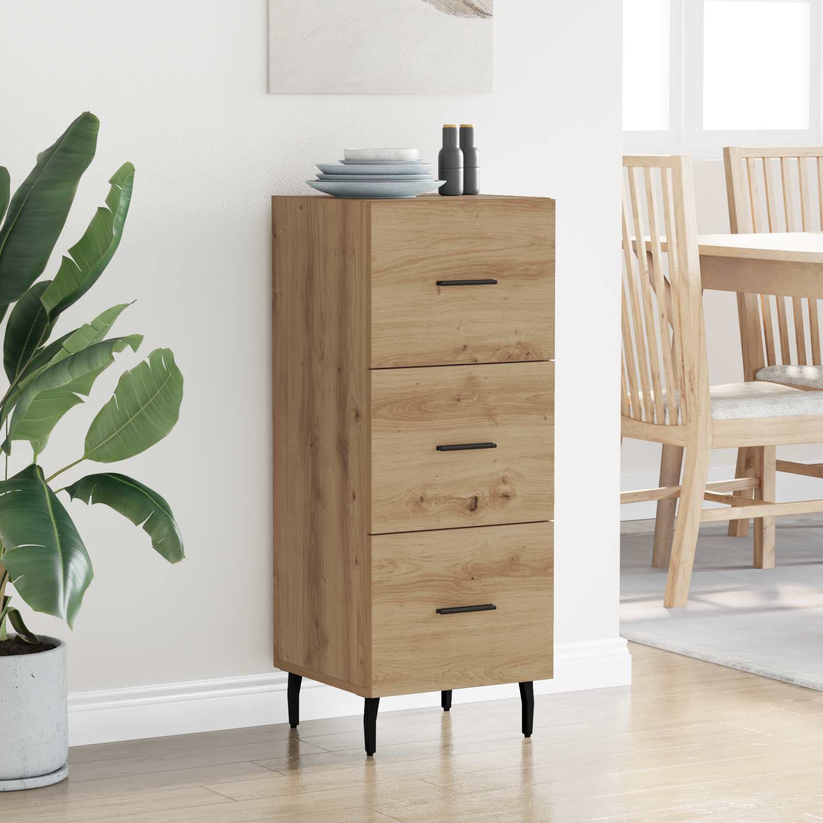 Sideboard Artisan-Eiche 34 x 34,5 x 90 cm Holzwerkstoff