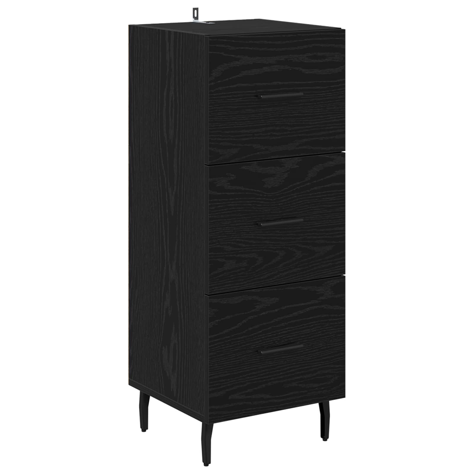 Sideboard Schwarz Eichen-Optik 34 x 34,5 x 90 cm Holzwerkstoff