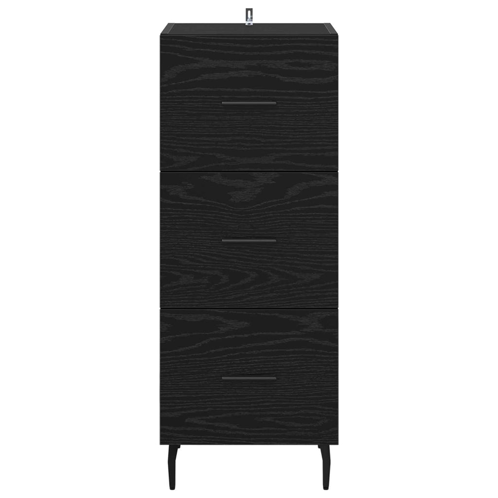 Sideboard Schwarz Eichen-Optik 34 x 34,5 x 90 cm Holzwerkstoff