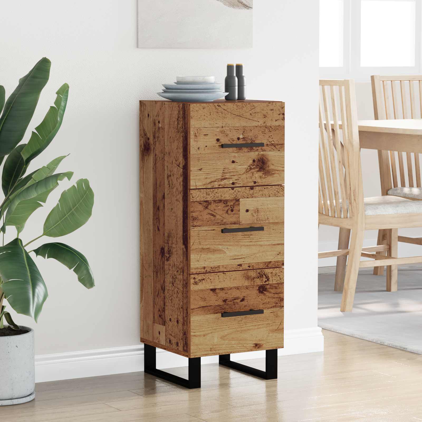 Sideboard Altholz 34,5 x 34 x 90 cm Holzwerkstoff
