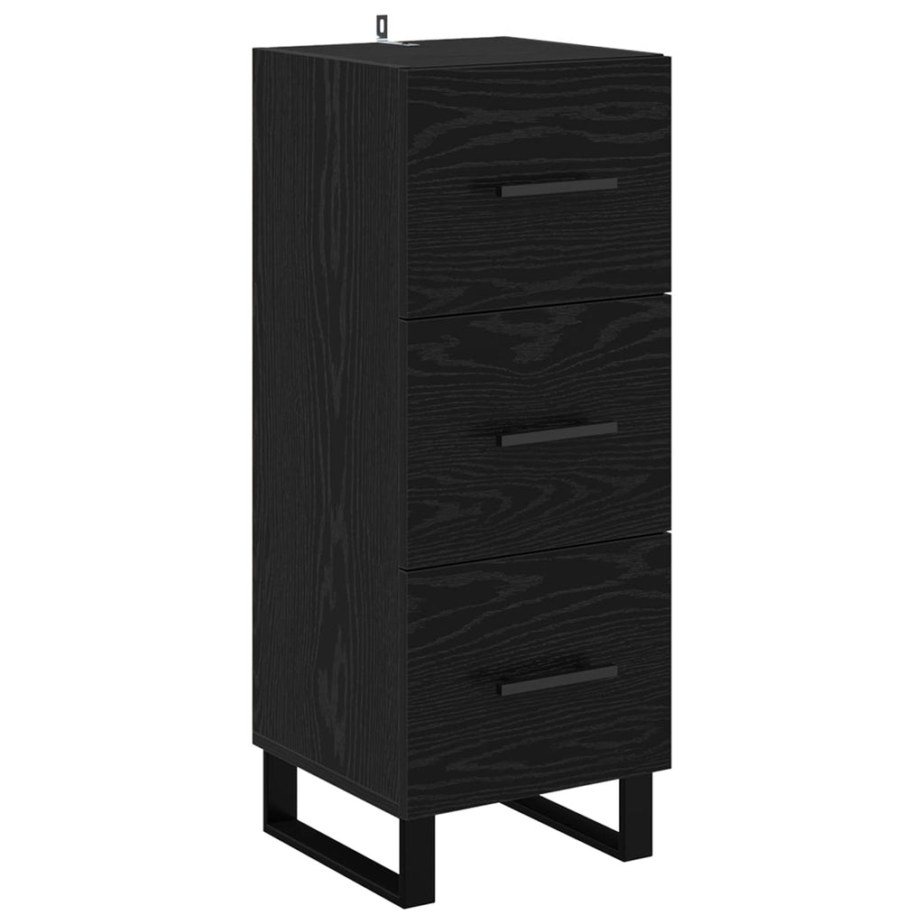 Sideboard Schwarz Eichen-Optik 34,5 x 34 x 90 cm Holzwerkstoff
