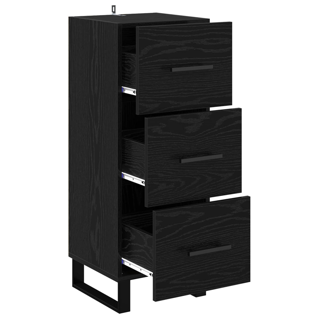Sideboard Schwarz Eichen-Optik 34,5 x 34 x 90 cm Holzwerkstoff