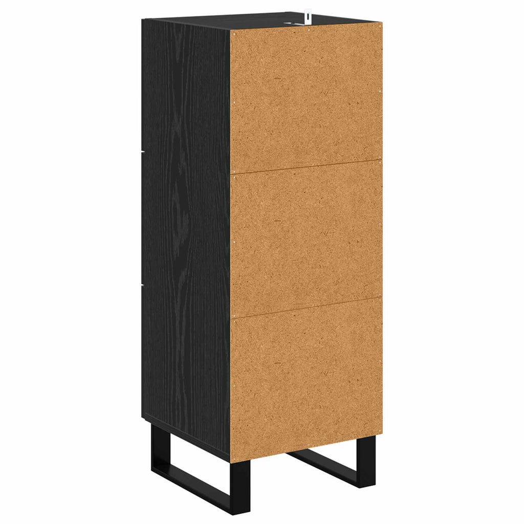 Sideboard Schwarz Eichen-Optik 34,5 x 34 x 90 cm Holzwerkstoff