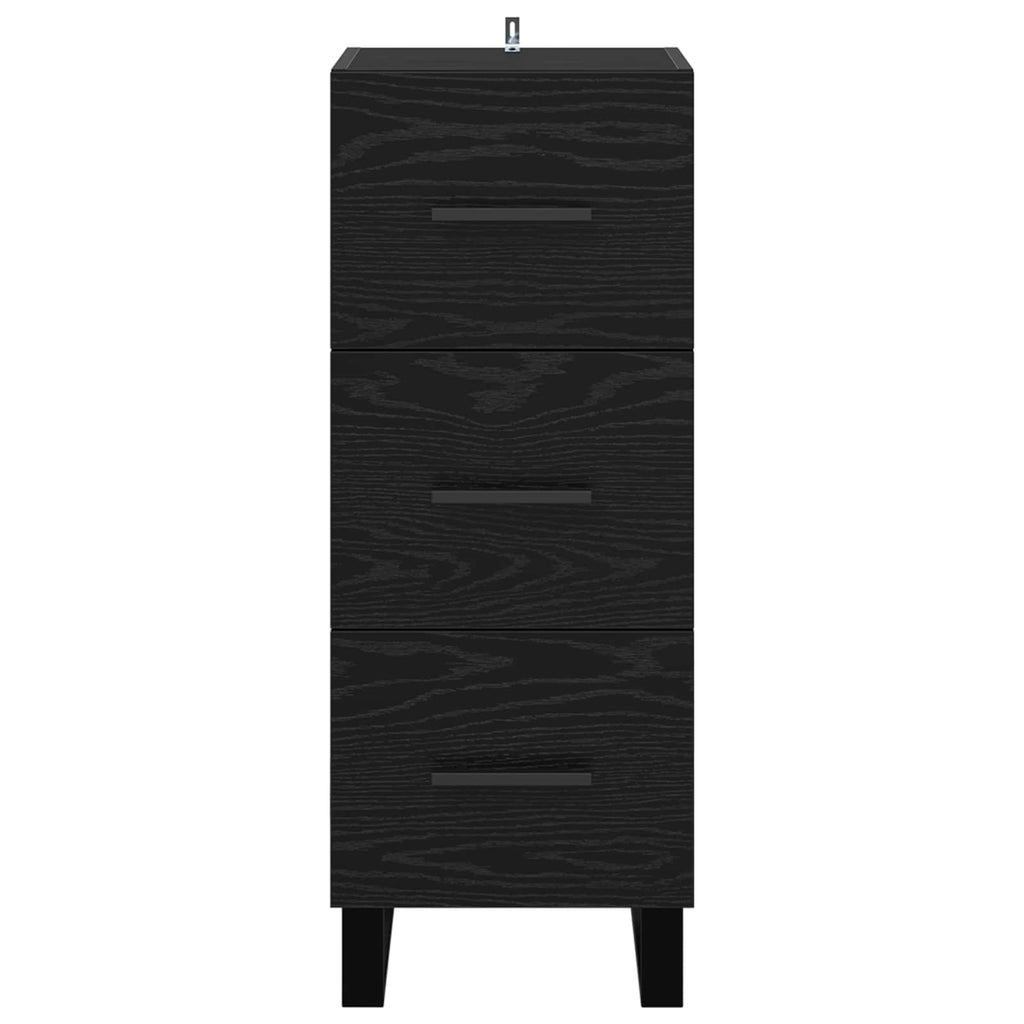 Sideboard Schwarz Eichen-Optik 34,5 x 34 x 90 cm Holzwerkstoff