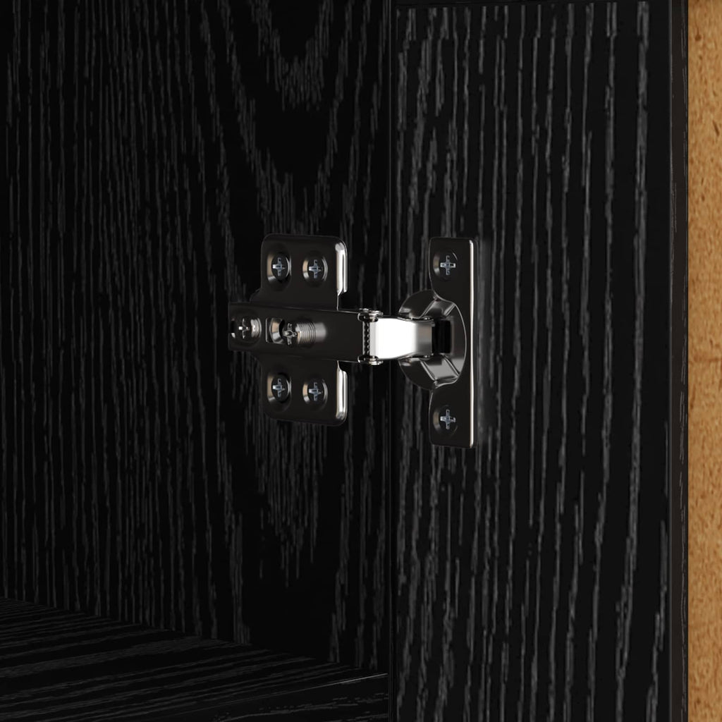 Sideboard Schwarz Eichen-Optik 69,5 x 34 x 90 cm Holzwerkstoff