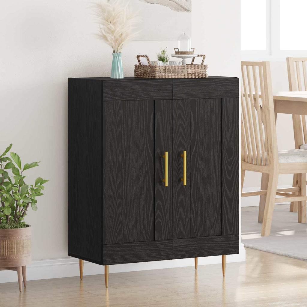 Sideboard Schwarz Eichen-Optik 69,5 x 34 x 90 cm