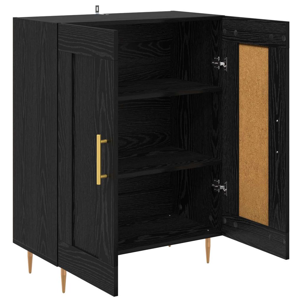 Sideboard Schwarz Eichen-Optik 69,5 x 34 x 90 cm
