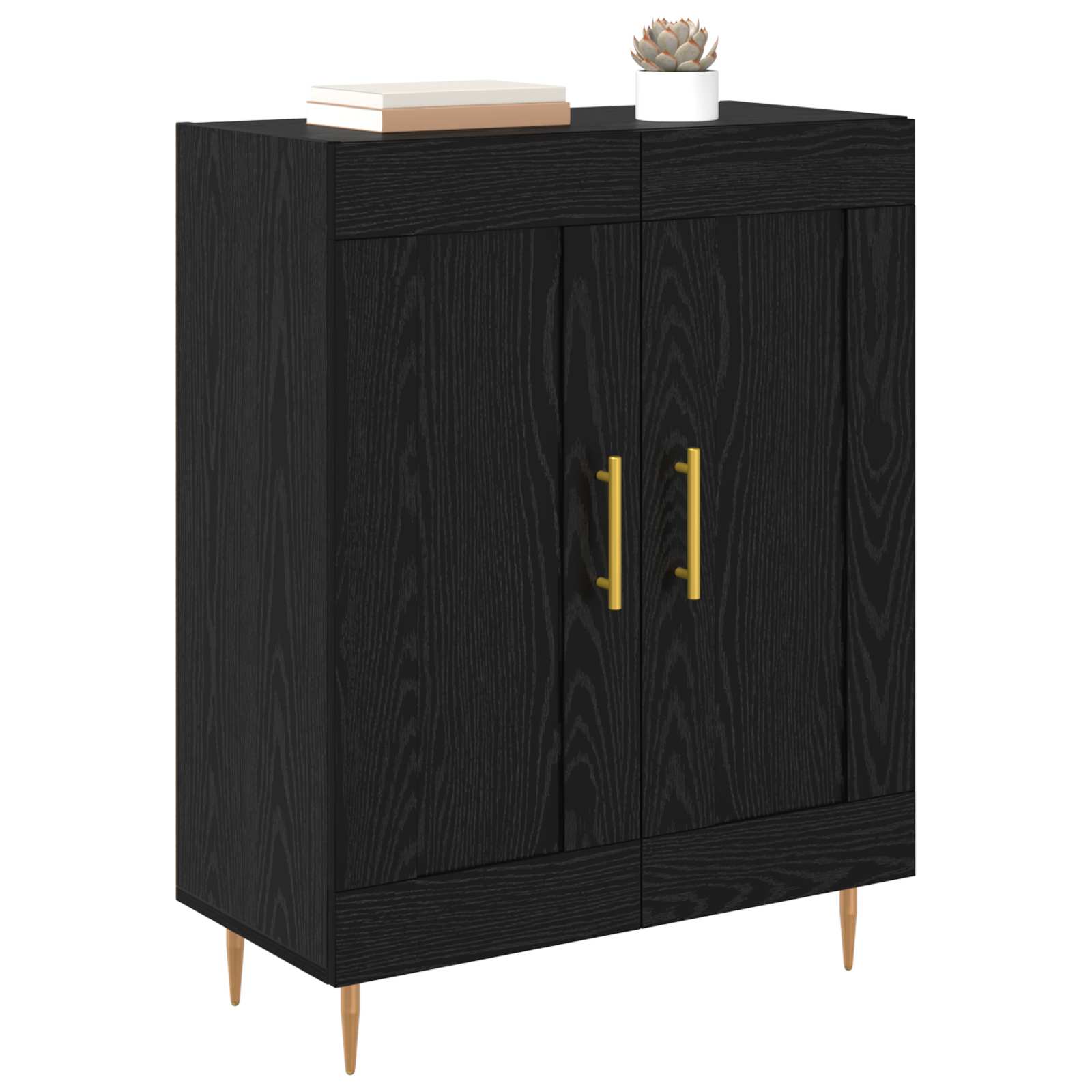 Sideboard Schwarz Eichen-Optik 69,5 x 34 x 90 cm