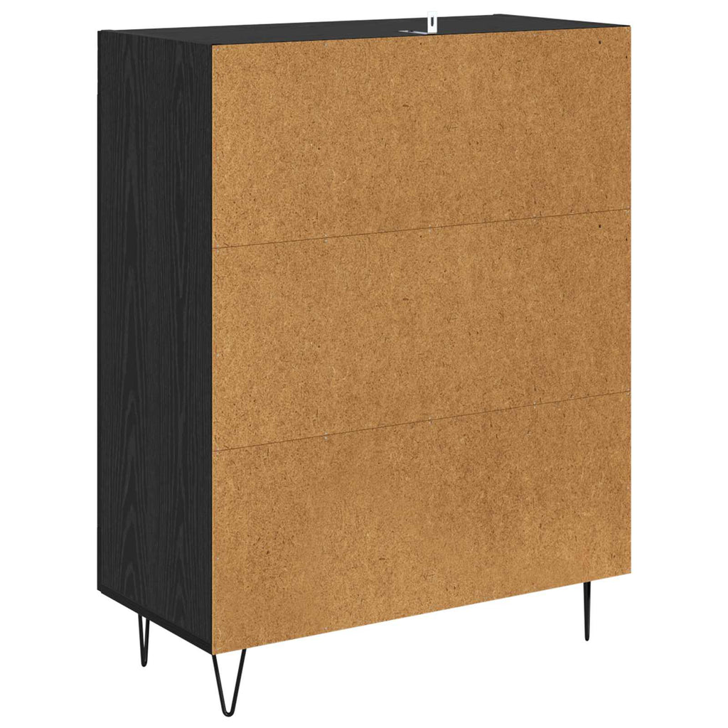 Sideboard Schwarz Eichen-Optik 69,5 x 34 x 90 cm