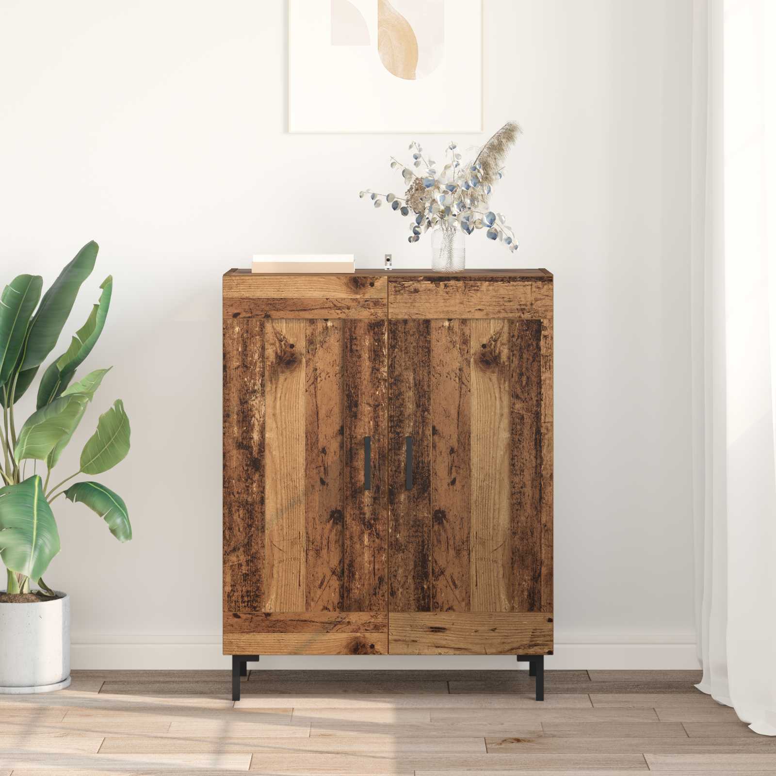 Sideboard Altholz 69,5 x 34 x 90 cm Verbundholz und Eisen