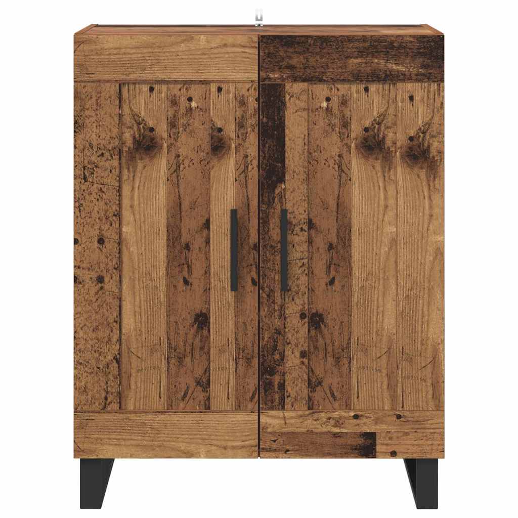Sideboard Altholz 69,5 x 34 x 90 cm Verbundholz und Eisen