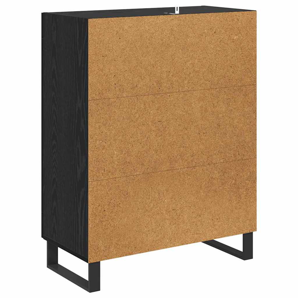 Sideboard Schwarz Eichen-Optik 69,5 x 34 x 90 cm