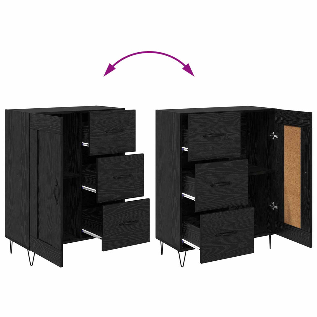 Sideboard Schwarze Eiche 69,5 x 34 x 90 cm Holzwerkstoff